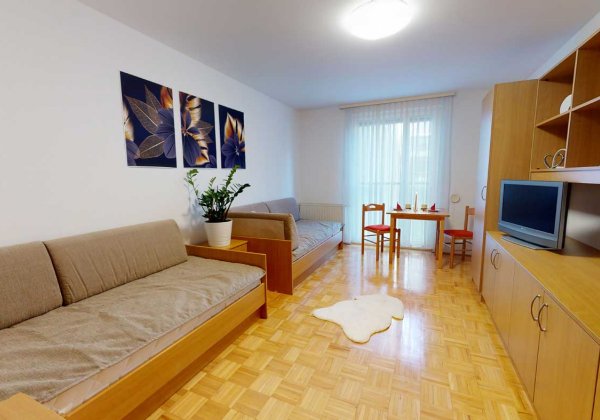 Apartmenthaus Molkereistraße Wohn-Schlafzimmer